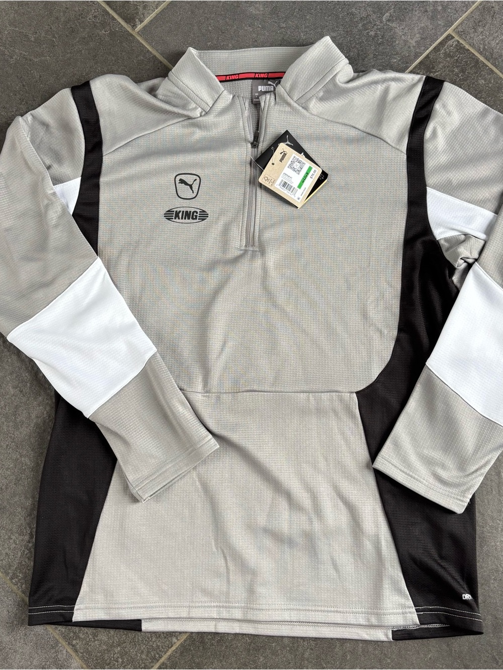 Puma Men’s Gray and Black Zip-Up Training Drycell Pullover
